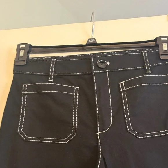 LOFT Black Pants with Contrast Stitching - Picture 2 of 4